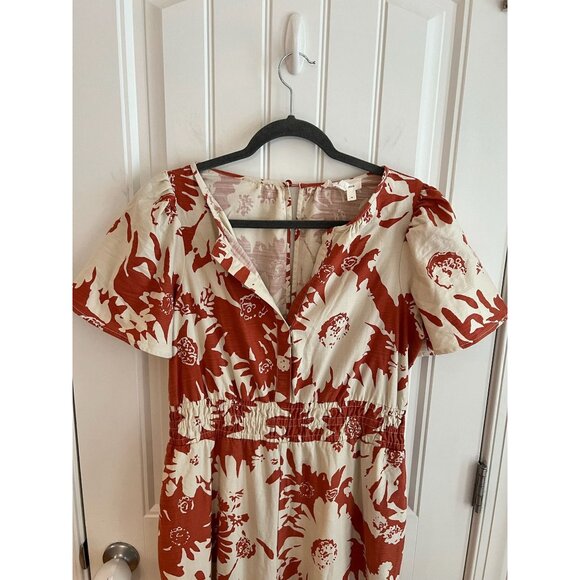 Anthropologie Somerset‎ Terracotta Floral Wide-Leg Jumpsuit Size M - Picture 3 of 7